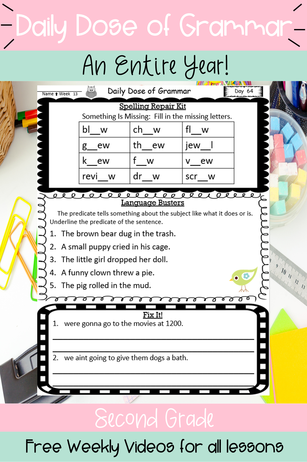 second-grade-grammar-skills-daily-dose-bundle-standards-assessments