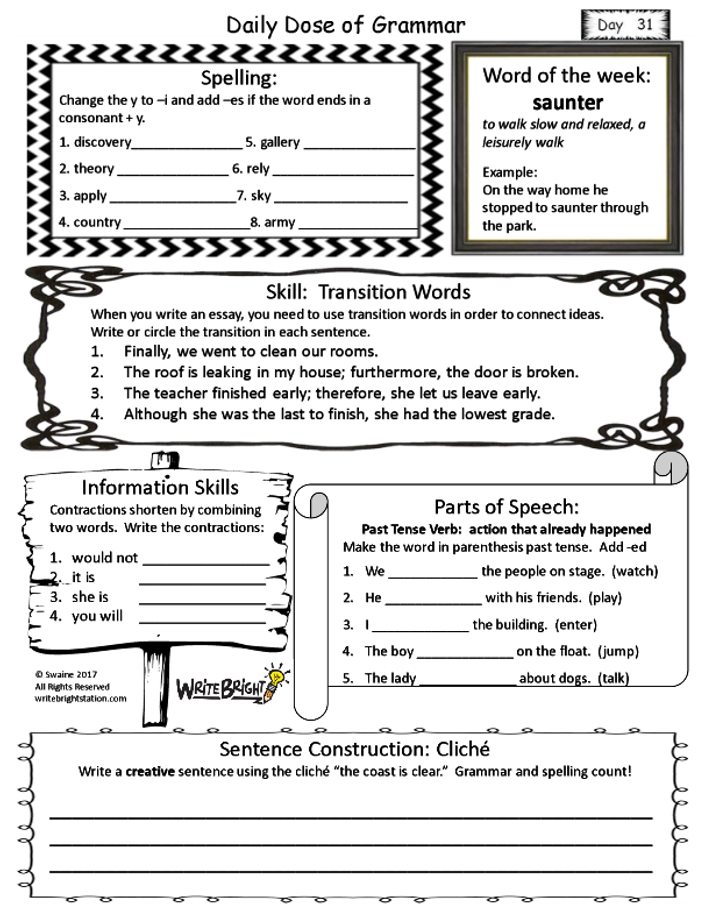 fifth-grade-grammar-skills-daily-dose-bundle-standards-assessments
