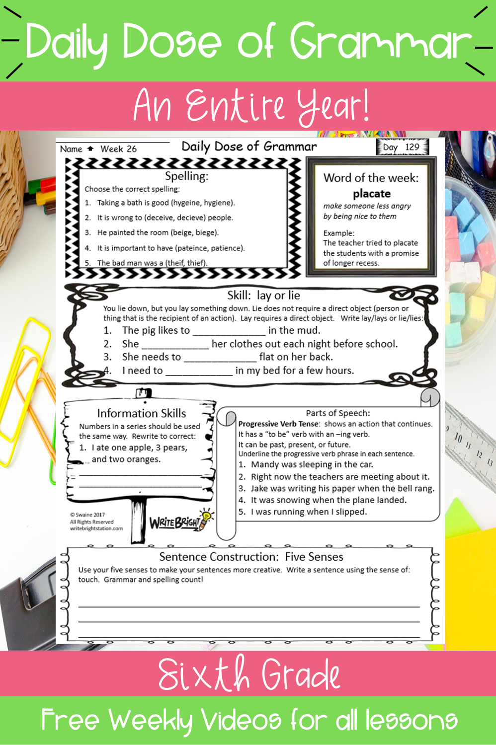 sixth-grade-grammar-skills-daily-dose-bundle-standards-assessments-write-bright-lady